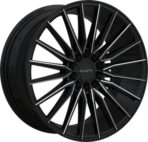 Ravetti M18 Wheels Rims 17x7.5 5x110 5x114.3 Black Milled 38mm | RAV-M18-7751BMW