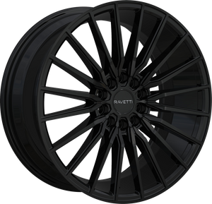 Ravetti M18 Wheels Rims 17x7.5 5x114.3 5x120 Gloss Black 38mm | RAV-M18-7713B