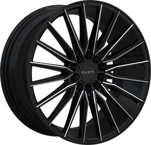 Ravetti M18 Wheels Rims 18x8 5x110 5x114.3 Black Milled 38mm | RAV-M18-8851BMW