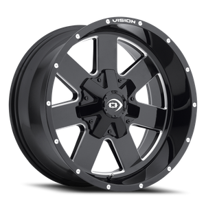 Vision Arc 411 Wheel 17x9 5x139.7 Gloss Black Milled Spoke -12mm | 411-7985MS-12