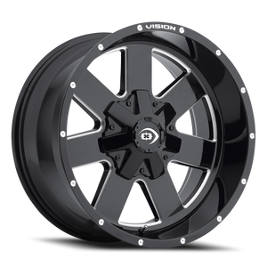 Vision Arc 411 Wheel 17x9 6x139.7 Gloss Black Milled Spoke 12mm | 411-7983MS12