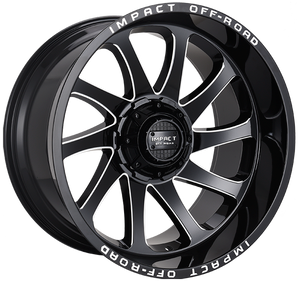 Impact Off-Road 825 Wheels Rims 24x12 6x139.7 6x135 Gloss Black Milled -44mm | 825GBX-241266-44