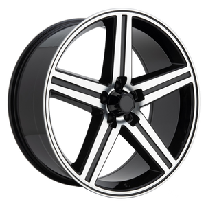 Replica 210 Wheels Rims 24x9 5x127 Gloss Black With Machined Face 15mm | 3-210BMF-249550+15