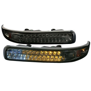 Spec-D Smoked Amber Bumper Lights | SPE 2LB-SIV99GLED-RS
