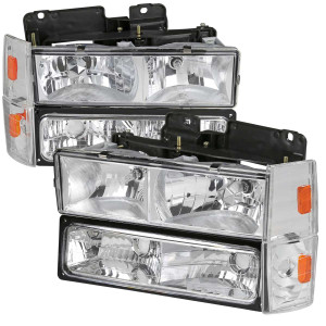 Spec-D Headlight, Bumper Light, Corner Light Combo w/ Chrome Housing | SPE 2LBCLH-C1088-RS
