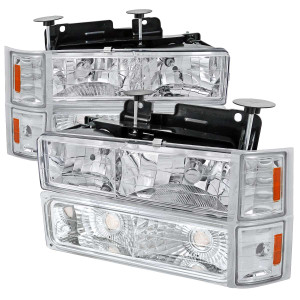 Spec-D Chrome Euro Headlight, Bumper Light, Corner Light Combo | SPE 2LBCLH-C1094-TM