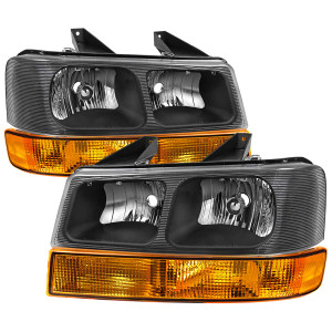 Spec-D Black Headlight & Bumper Light Combo | SPE 2LBLH-SAV03-GO