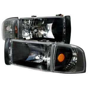 Spec-D Black Headlight with Corner Light w/ Crystal Housing | SPE 2LCLH-RAM94JM-KS