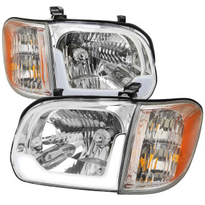 Spec-D Headlight with Corner Light w/ Chrome Housing | SPE 2LCLH-TUN05-G3-GO