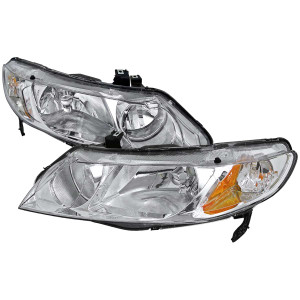 Spec-D Euro Headlights w/ Chrome Housing | SPE 2LH-CV064-RS