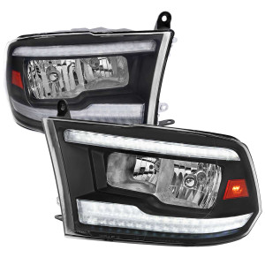 Spec-D Headlights w/ Black Housing, Amber Reflector & Sequential Turn Signal | SPE 2LH-DGP09JM-G3-RS