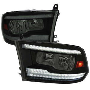 Spec-D Smoked Headlights w/ Black Housing, Amber Reflector & Sequential Turn Signal | SPE 2LH-DGP09SM-G3-RS