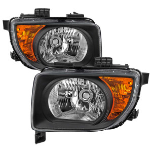 Spec-D Headlights w/ Black Housing & Amber Reflector | SPE 2LH-ELM03JM-GO