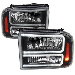 Spec-D Headlights w/ Black Housing & Amber Reflector | SPE 2LH-F25005JM-G3-RS