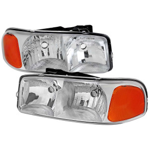 Spec-D Headlights w/ Chrome Housing | SPE 2LH-GMC99-RO
