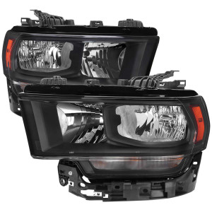 Spec-D Headlights w/ Black Housing & Amber Reflector | SPE 2LH-RAM1925JM-RS