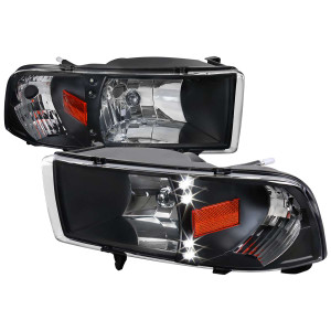 Spec-D Black Headlights w/ Crystal Housing | SPE 2LH-RAM94JM-RS