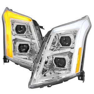 Spec-D Projector Headlights w/ Sequential Turn Signal, Amber Reflector & Chrome Housing | SPE 2LHE-SRX10-SQ-RS