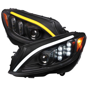 Spec-D Halo Projector Headlights w/ Sequential Turn Signal & Black Housing | SPE 2LHE-W20515JM-SQ-TM