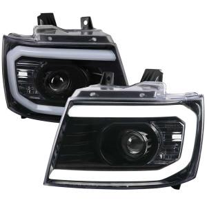 Spec-D Projector Headlight w/ Black Housing & Amber Reflector | SPE 2LHP-AVA07BK-G2-TM
