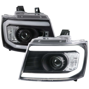 Spec-D Projector Headlight w/ Black Housing & Amber Reflector | SPE 2LHP-AVA07JM-G2-TM