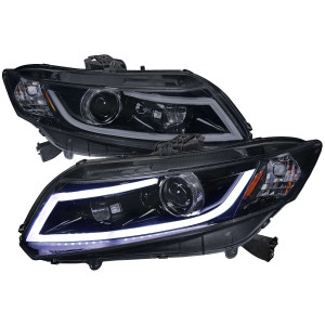 Spec-D Smoked Projector Headlight w/ Black Housing | SPE 2LHP-CV12G-8V2-TM