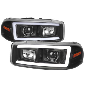 Spec-D Projector Headlights w/ Black Housing & Amber Reflector | SPE 2LHP-DEN00JM-G2-TM