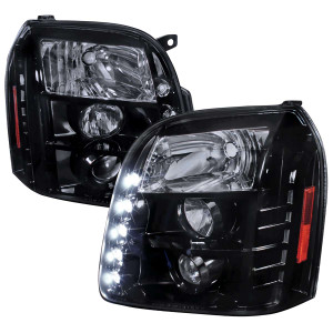 Spec-D Smoked Halo Projector Headlight w/ Black Housing | SPE 2LHP-DEN07G-TM