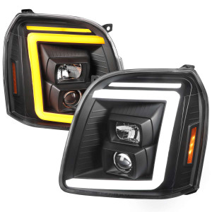 Spec-D Projector Headlights w/ Sequential Turn Signal & Black Housing | SPE 2LHP-DEN07JM-G2-TM