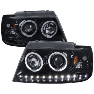 Spec-D Smoked Projector Headlights w/ Black Housing | SPE 2LHP-EPOR02G-TM
