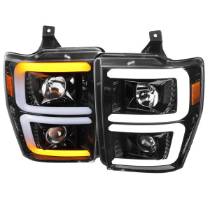 Spec-D Projector Headlights w/ Sequential Turn Signal & Black Housing | SPE 2LHP-F25008BK-G2-TM
