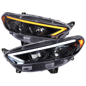 Spec-D Halo Projector Headlights w/ Sequential Turn Signal & Black Housing | SPE 2LHP-FUS13BK-SQ-TM