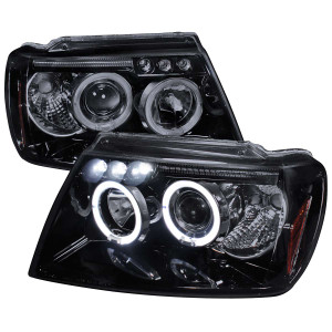 Spec-D Smoked Halo Projector Headlight w/ Black Housing | SPE 2LHP-GKEE99G-TM
