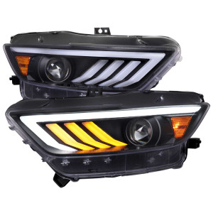 Spec-D Projector Headlights w/ Sequential Turn Signal & Black Housing | SPE 2LHP-MST15JM-SQ-TM