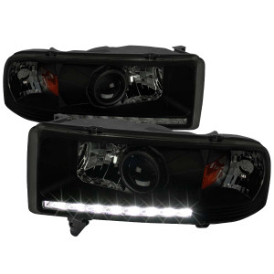 Spec-D Smoked Projector Headlights w/ Black Housing | SPE 2LHP-RAM94SM-RS
