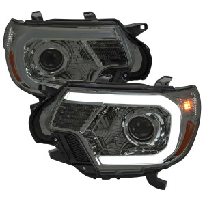 Spec-D Smoked Projector Headlights w/ Chrome Housing | SPE 2LHP-TAC12G-G3-GO
