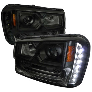 Spec-D Smoked Projector Headlights w/ Black Housing | SPE 2LHP-TBLZ02SM-V2-RS
