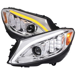 Spec-D Halo Projector Headlights w/ Sequential Turn Signal & Chrome Housing | SPE 2LHP-W20515-SQ-TM