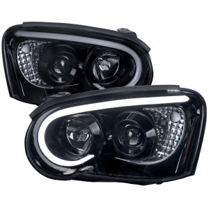 Spec-D Smoked Projector Headlights w/ Black Housing | SPE 2LHP-WRX05G-G2-TM