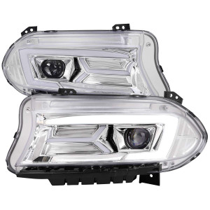 Spec-D Halo Projector Headlights w/ Chrome Housing | SPE LHP-CHG15-SQ-TM