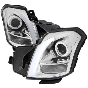 Spec-D Projector Headlight w/ Sequential Turn Signal, No Reflector & Chrome Housing | SPE LHP-CTS03-G3-RS