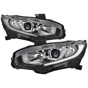Spec-D Halo Projector Headlight w/ Chrome Housing | SPE LHP-CV16-RO