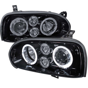 Spec-D Smoked Halo Projector Headlight w/ Black Housing | SPE LHP-GLF92G-TM