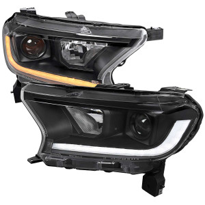 Spec-D Projector Headlights w/ Sequential Turn Signal & Black Housing | SPE LHP-RAN19JM-SQ-RS