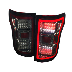 Spec-D Smoked Red Tail Lights w/ Chrome Housing | SPE LT-F15018RGLED-TM