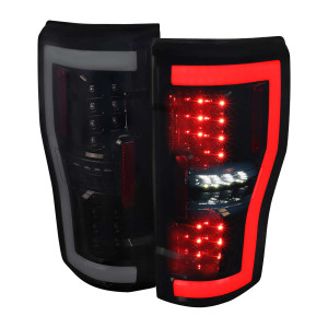 Spec-D Smoked LED Tail Light w/ Black Housing | SPE LT-F25017BBLED-TM