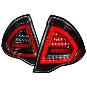 Spec-D Clear Red LED Tail Lights w/ Black Housing | SPE LT-FUS10BKLED-TM