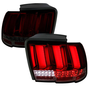 Spec-D Smoked Red LED Tail Light w/ Sequential Turn Signal | SPE LT-MST99RGLED-SQ-TM