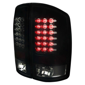 Spec-D Smoked LED Tail Lights w/ Black Housing | SPE LT-RAM02BBLED-TM
