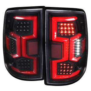 Spec-D Clear Red LED Tail Light w/ Sequential Turn Signal & Black Housing | SPE LT-RAM1925BKLD-SQ-TM